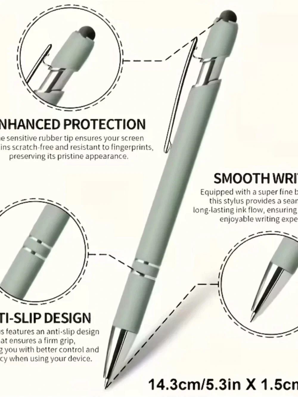 Gray Styllus Ink Pen- set of 2